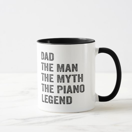 Dad the man the myth the piano legend マグカップ (右)
