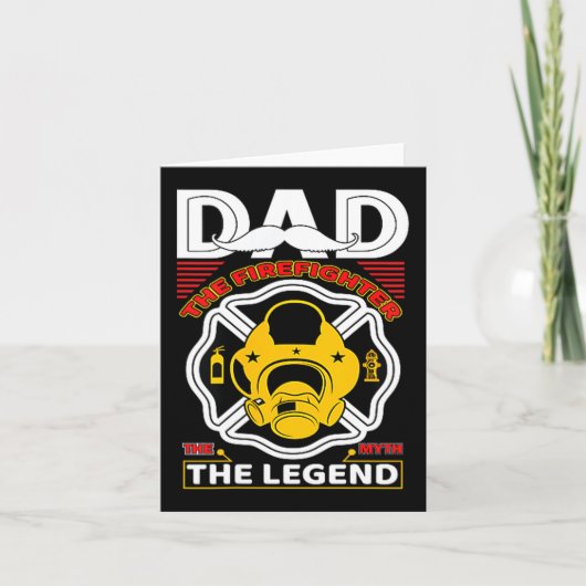 Dad The Myth Legend Fireman Gift Proud Firefighter カード (正面)
