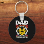 Dad The Myth Legend Fireman Gift Proud Firefighter キーホルダー (正面)