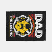 Dad The Myth Legend Fireman Gift Proud Firefighter フリースブランケット (正面(横))