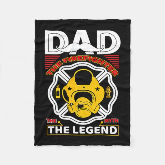 Dad The Myth Legend Fireman Gift Proud Firefighter フリースブランケット (正面)