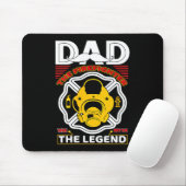 Dad The Myth Legend Fireman Gift Proud Firefighter マウスパッド (マウス)