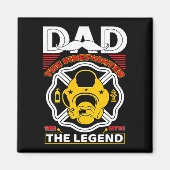Dad The Myth Legend Fireman Gift Proud Firefighter マグネット (正面)