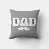 Dad Throw Pillow Mustache Brow Black Grey Orange クッション (裏面)