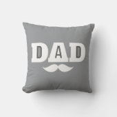 Dad Throw Pillow Mustache Brow Black Grey Orange クッション (正面)