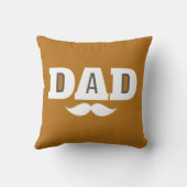 Dad Throw Pillow Mustache Brow Black Grey Orange クッション (裏面)