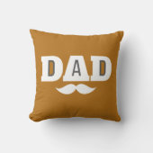 Dad Throw Pillow Mustache Brow Black Grey Orange クッション (正面)