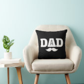 Dad Throw Pillow Mustache Brow Black Grey Orange クッション (椅子)