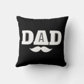 Dad Throw Pillow Mustache Brow Black Grey Orange クッション (裏面)