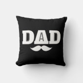 Dad Throw Pillow Mustache Brow Black Grey Orange クッション (正面)