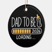 Dad To Be 2026 Promoted to Daddy New Father  セラミックオーナメント (左)