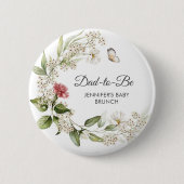 Dad-to-Be Pink Carnation Girl Baby Shower/Brunch 缶バッジ (正面)