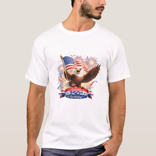 dad Tshirt Blessed Happy 250th Birthday USA! Tシャツ (正面)
