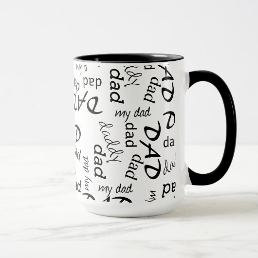 Dad Typography Word Pattern マグカップ (右)