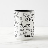 Dad Typography Word Pattern マグカップ (中央)