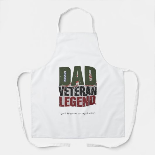 Dad Veteran Legend Apron – BBQ Hero Gift エプロン (正面)