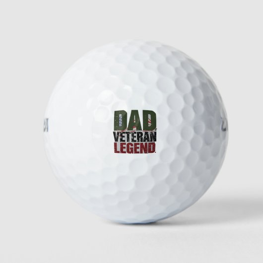 Dad Veteran Legend Golf Balls – Cool Gift for Dad ゴルフボール (正面)