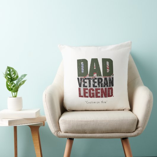 Dad Veteran Legend Pillow – Personalized Dad Gift クッション (椅子)