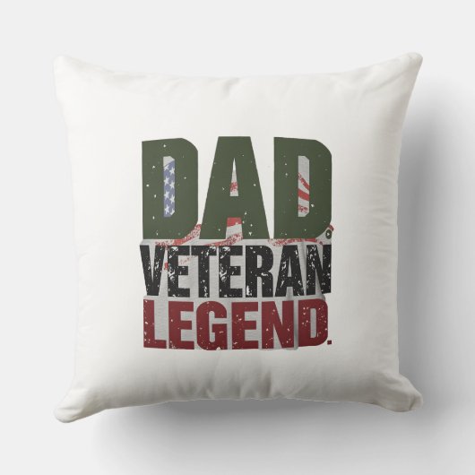 Dad Veteran Legend Pillow – Personalized Dad Gift クッション (裏面)