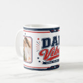 Dad Vibes Red Navy Retro 2 Photo Design コーヒーマグカップ (正面左)