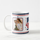 Dad Vibes Red Navy Retro 2 Photo Design コーヒーマグカップ (左)