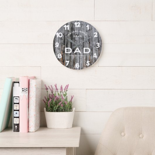 Dad Wall Clock - Custom Father's Day Gift ラージ壁時計 (読書スペース)