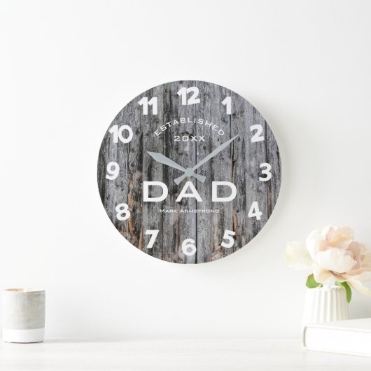 Dad Wall Clock - Custom Father's Day Gift ラージ壁時計 (ホーム)