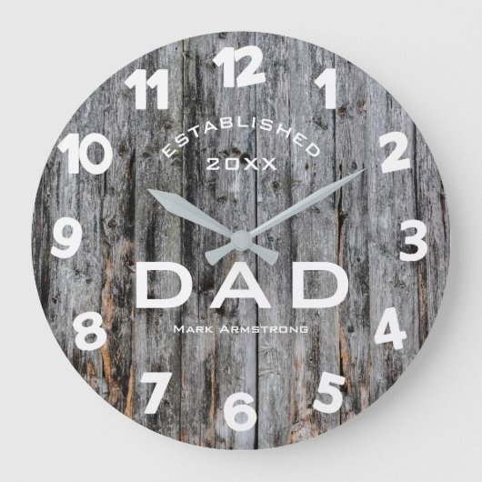 Dad Wall Clock - Custom Father's Day Gift ラージ壁時計 (正面)
