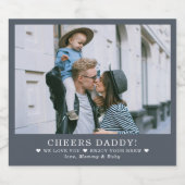 Dad We Love You | モダン父の日フォト ビールラベル (シングルラベル)