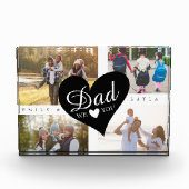 Dad We Love You Modern Heart Photo フォトブロック (正面)