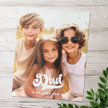 Dad we love you photo hearts text fathers day ジグソーパズル<br><div class="desc">Jig saw puzzle featuring your custom photo and the text "Dad,  we love you" and little white hearts.</div>