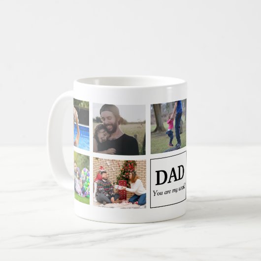 Dad You Are My World Custom Photo Collage コーヒーマグカップ (正面左)