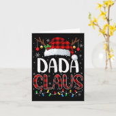 Dada Claus Christmas Lights Pajama Family Matching カード (黄色い花)