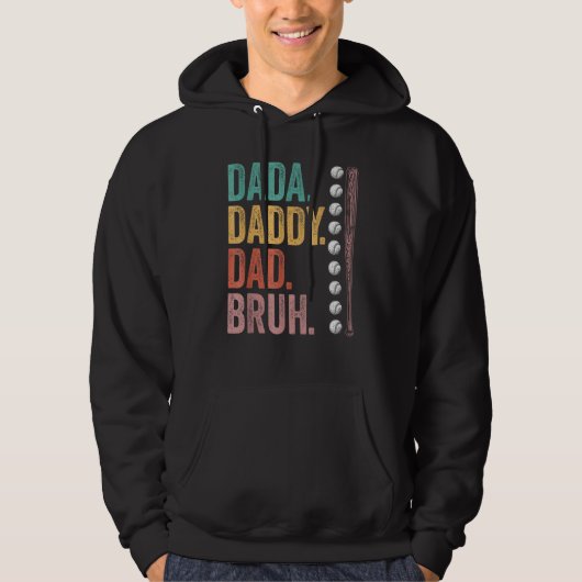 Dada Daddy Dad Bruh Baseball Dad Father's Day Funn パーカ (正面)