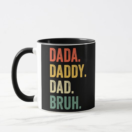 Dada Daddy Dad Bruh Father's Day Funny Dad Life マグカップ (左)