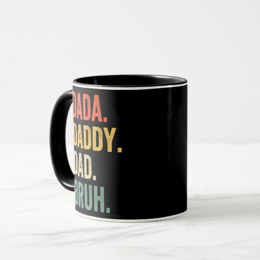 Dada Daddy Dad Bruh Father's Day Funny Dad Life マグカップ (正面左)