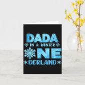 Dada In A Winter Onederland Bday Girl Sweet Snowfl カード (黄色い花)
