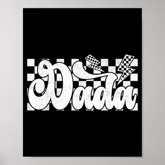 Dada Lightning Checkered Father's Day Dad Grandpa  ポスター (正面)