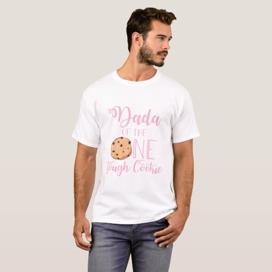 Dada of One Tough Cookie pink 1st birthday Tシャツ (正面フル)