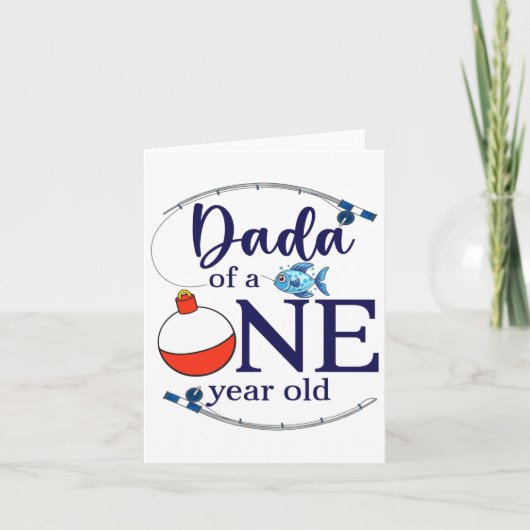 Dada Of The Big One Fishing Boy First Birthday Ofi カード (正面)