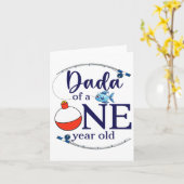 Dada Of The Big One Fishing Boy First Birthday Ofi カード (黄色い花)