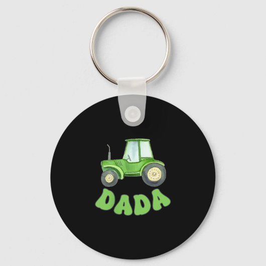 Dada Of The Birthday Boy Tractor Farm Trucks Famil キーホルダー (正面)