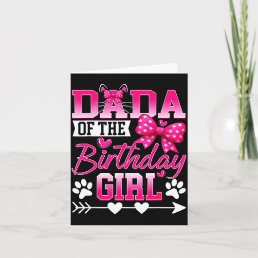Dada Of The Birthday Girl Cat Kitty Family Matchin カード (正面)