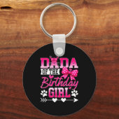 Dada Of The Birthday Girl Cat Kitty Family Matchin キーホルダー (正面)