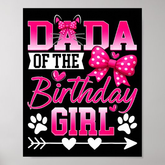 Dada Of The Birthday Girl Cat Kitty Family Matchin ポスター (正面)