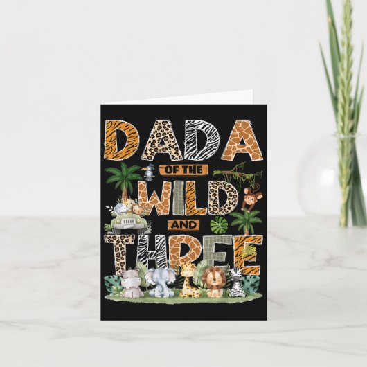 Dada Of The Wild &amp; 3動物園3回目の誕生日サファ カード (正面)