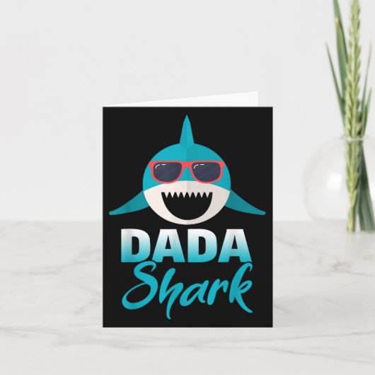 Dada Shark Wearing Cool Sungles Daddy  カード (正面)
