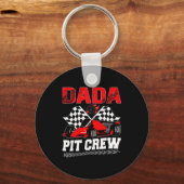 Dada T Crew Racing Family Race Car Birthday Boy  キーホルダー (正面)