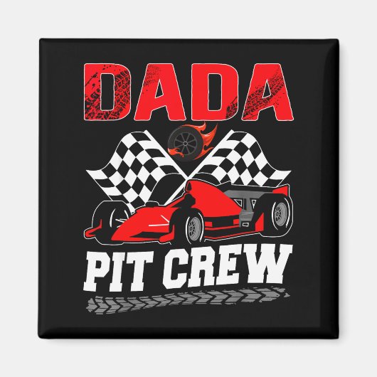 Dada T Crew Racing Family Race Car Birthday Boy  マグネット (正面)
