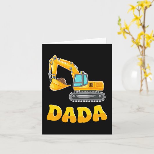 Dada The Birthday Boy Excavator Construction Famil カード (黄色い花)